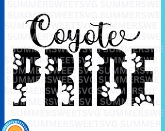 Coyotes svg dxf png coyotes boys cheer school spirit mom design cricut cut file digital cut file ungroupable coyote pride sublimation iron