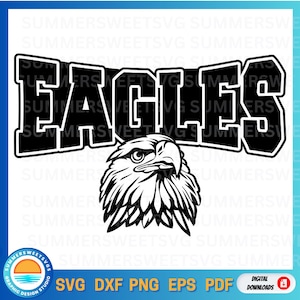 eagles svg, Eagle cut file, eagle head svg, Team Spirit svg, football, School shirt design, cricut cut file, silhouette, svg,png, dxf, eps