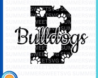 Bulldogs svg, cheer svg, paw print svg, Football,  png, dxf, file for cricut, digital download, bulldog svg, sublimation, monogram, iron