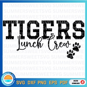 Tigers Cafeteria Crew SVG, Lunch crew svg, lunchroom, cafeteria, lunch lady, school dxf, eps,svg, png, instant downloads