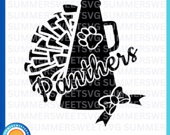 Panthers svg, Megaphon svg, Pom Pom, jubeln Mama, Teamgeist svg, svg, png, dxf, Cricut Schnitt Dateien, digitale Schnitt Dateien, Jungen Mädchen