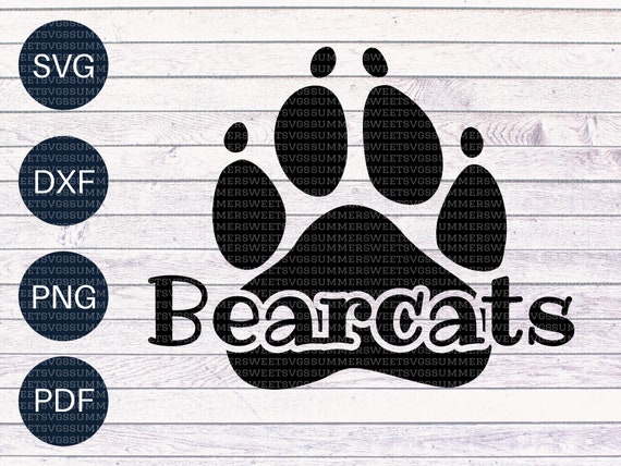 Bearcats Football Bearbcat Paw Shirt Svg | Etsy
