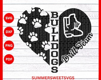 Drill Team SVG, bulldog svg, Dance squad svg, drill team mom, team spirit svg,dxf,png, cricut cut files, cricut svg files, cutter file