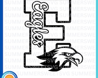 Eagle svg png Sublimation printable Eagles cheer letter design cricut silhouette cut file digital cut file ungroupable print and cut image