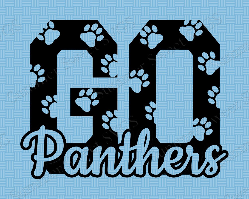 Panthers svg panther paw print svg go panthers svg etsy