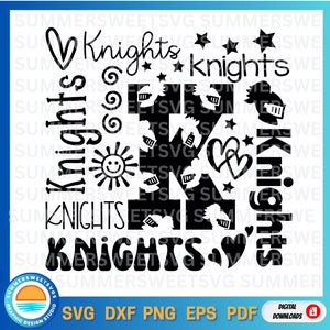 Knights svg file, Knights Typography svg, Knights cheer svg, knight,Team Spirit svg, School shirt svg,cricut cut file, silhouette,png, dxf