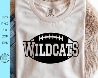 Wildcats SVG, Football Cheerleader design, game day cutter file, Team spirit monogram, Sports mama svg coach gift graphic, digital download