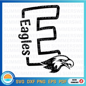 Eagles SVG,  big E svg, School  spirit SVG,  Eagles design svg, teacher shirt svg,  cut files for cricut or silhouette, svg png eps dxf