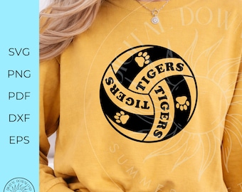 tigers volleyball svg, school mascots svg, volleyball mom shirt design, school monogram, sublimation, cricut svg files, digital download