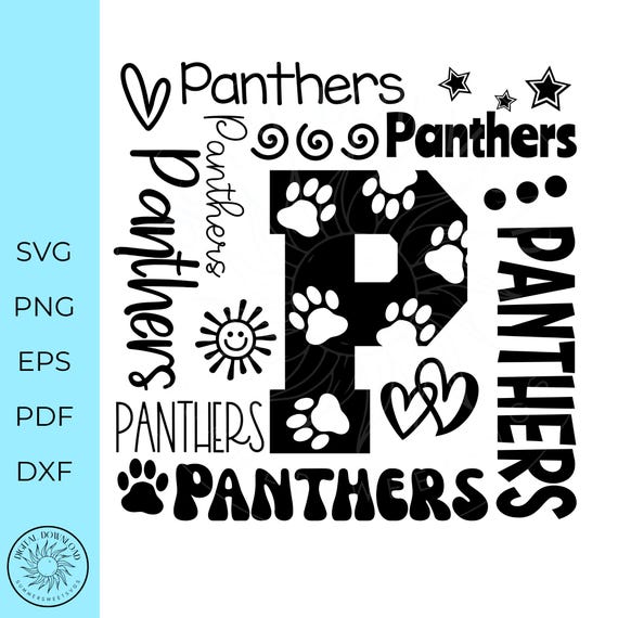 Panthers Typography svg, panthers svg, panthers cheer svg, Team Spirit svg, School shirt design, cricut cut file, silhouette, svg,png, dxf