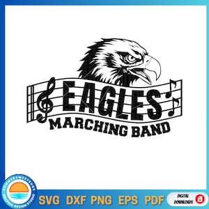 Eagles svg, Marching band svg, word art, music svg, school Spirit svg, band shirt design, cricut cut file, silhouette, svg,png, dxf, eps