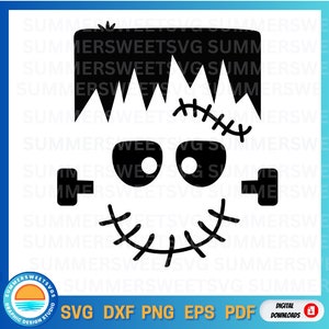 Halloween svg, Frankenstein Gesicht SVG, Monster Gesicht Silhouette svg, Junge Monster svg, svg, dxf, png, Oktober Clipart, Cricut-Datei, Download