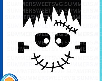 Halloween svg,Frankenstein face SVG,   Monster face Silhouette svg, boy monster svg, svg,dxf,png, October clipart, file for cricut, download