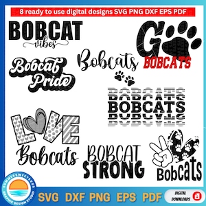 Bobcats svg bundle, panther SVG, paw print SVG, Cheerleader, Cheer mom svg, cut files for cricut or silhouette, svg, png, dxf, download