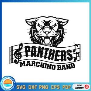 Panthers svg, Panthers Marching band svg, Panther png, Panthers music svg, school Spirit svg, band shirt design, cricut cut file, silhouette