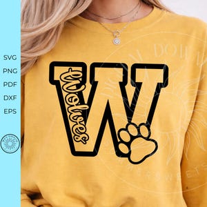 Lobos SVG, animadora SVG, espíritu escolar SVG, porristas SVG, orgullo escolar SVG, diseño de huella de pata, SVG, EPS, PNG, archivo de corte Cricut, archivo de corte digital