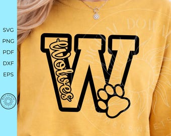 Wolves svg, Cheerleader svg, school spirit svg, cheer svg, school pride svg,paw print design, svg,eps, png, cricut cut file,digital cut file
