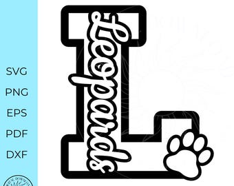 Leopards Svg, Cheer svg,cheer mom, paw print design svg, eps, png, dxf, cricut cut file,digital cut file, monogram,sublimation, school pride