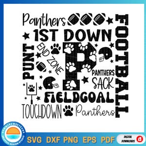 Panthers Football svg, Panthers Typography svg, Panthers svg, Team Spirit svg, School shirt design, cricut cut file, silhouette, svg,png,dxf