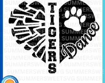 Tigers svg, dance SVG, dance squad, cheer mom, dance team, dance teacher, cheer coach,png dxf, cricut cut file, digital download, girls boys