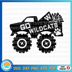 Go Wildcat SVG, wildcats truck, sublimation png, monogram svg, school pride, school spirit,cut files for cricut silhouette, eps, svg png dxf