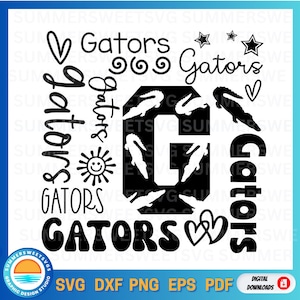 Gators Typography svg, Gators svg, Gators cheer svg, Team Spirit svg, School shirt design, cricut cut file, silhouette, svg,png, dxf
