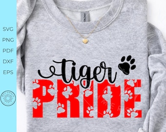 Tiger Pride SVG, School Spirit design, Cheerleader svg, sports mama png,  pep rally tshirt design, team sublimation svg, digital download