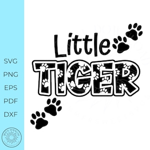 Tiger SVG, paw print SVG, Little tiger, elementary school monogram svg, back to school svg, cricut cut file, svg, eps, png, dxf, silhouette
