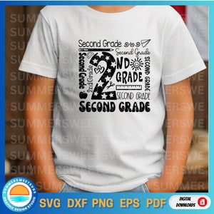 Second Grade Svg, Second Grade Typography Svg, Back to School Svg ...