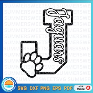 Jaguars Svg, Cheer svg, school pride svg, cheer mom, team spirit svg, paw print design svg, eps png, dxf, cricut cut files, digital cut file