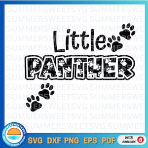 Panter SVG, pootafdruk SVG, kleine panter, basisschool monogram svg, terug naar school, cricut gesneden bestand, svg, png, dxf, download