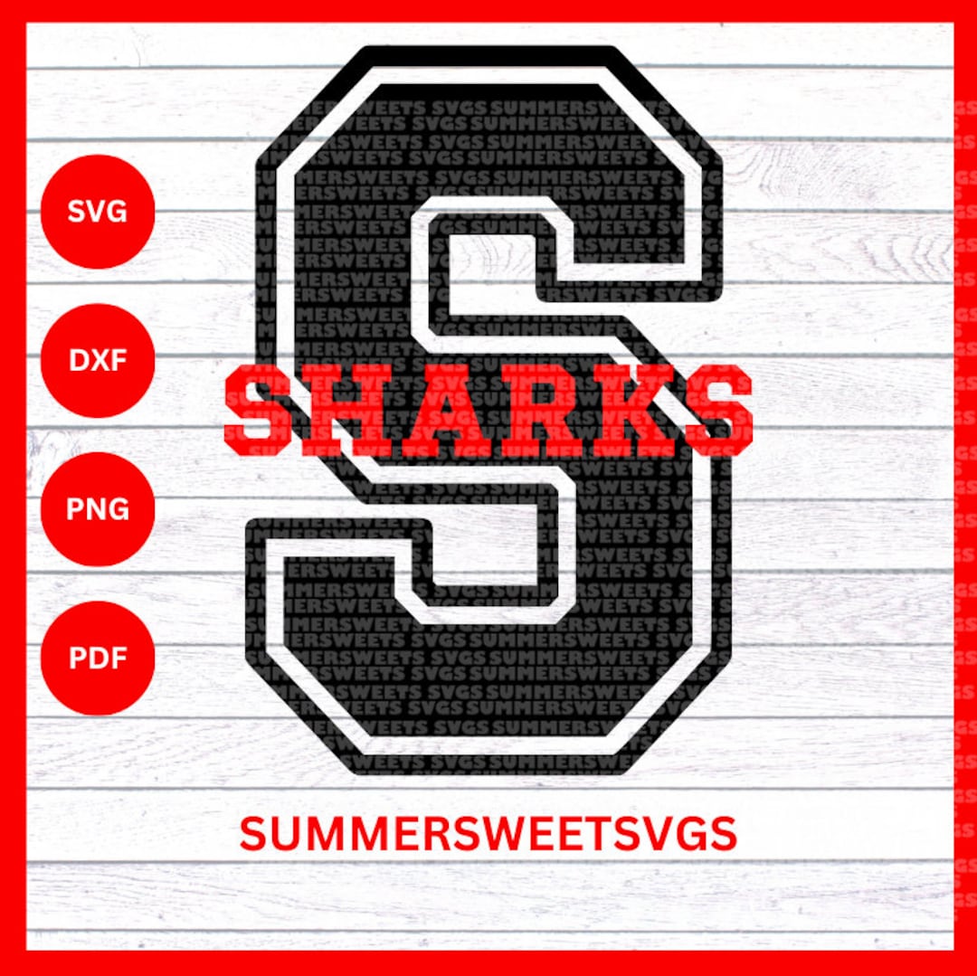 Sharks Svg, Cheerleader, Cheer Mom Svg, Team Spirit, Letter S Design ...