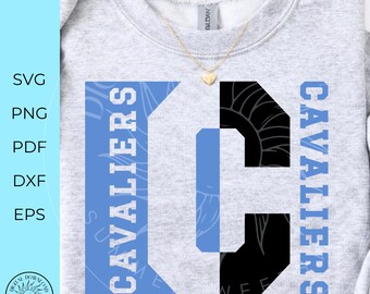 Cavaliers svg, litera szkolna C svg, plik do cięcia ducha zespołowego, kocham Cavaliers png, projekt maszyny rzemieślniczej png, plik do cięcia cricut, pobieranie cyfrowe