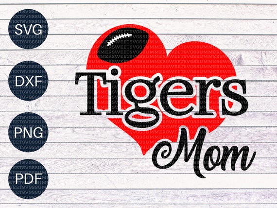 Tiger svg Football SVG Football mom svg love design team | Etsy
