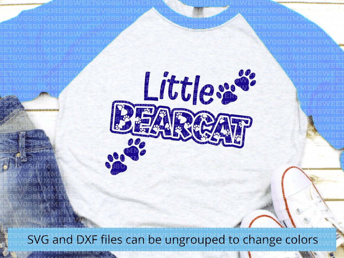 Bearcat SVG Paw Print SVG Little Bearcat Elementary School Etsy