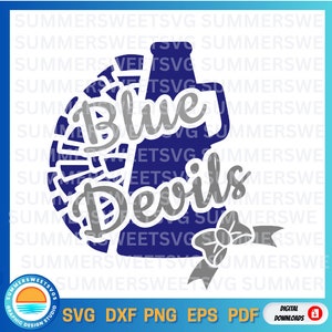 Animadora svg dxf EPS png pom pom svg megáfono equipo de animadoras diablos circuito silueta corte archivo cheer svg DESCARGA DIGITAL