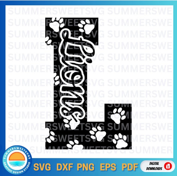 Lions svg, paw print, Cheer svg, cheer mom,school mascot svg, team spirit, tshirt design, svg png dxf, eps,cricut cut file, instant download