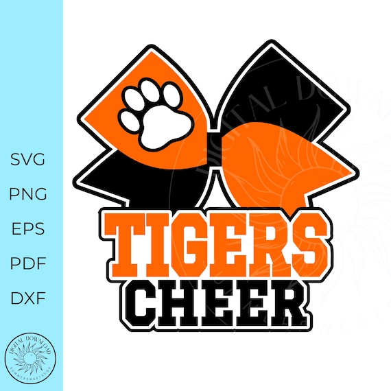 Tigers SVG, tiger png,cheer bow svg,cheerleader svg, cheer squad svg, team spirit, cricut cut file, digital download, svg png, eps, dxf file
