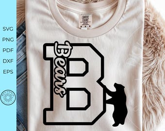 Bears SVG, Bears Varsity Letter B design, School Spirit Game Day Shirt PNG, Custom School Mascot Graphic, School Digital Download
