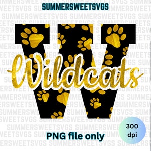 Wildcat PNG, wildcat paw print, wildcats sublimation design, wildcat digital download for sublimation or printing