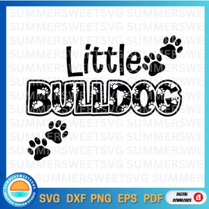 Bulldog SVG, paw print SVG, Little bulldog, elementary school monogram svg, back to school, cricut cut file, eps, svg, png, dxf, kids svg