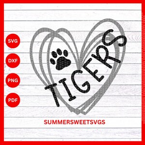 Tiger Pride SVG, paw print svg,  team spirit svg, pride shirt svg, cheer design, svg, png, pdf, dxf, files for criut silhouette, digital