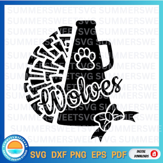 Wolves Cheer SVG, cheerleader,  Wolves, Wolves shirt svg, wolves, eps, svg,png, dxf, cricut cut files, cricut svg files, digital cutter file