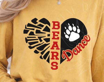 Bears svg, bears dance svg, school spirit svg, mascot svg, dance squad cut file, cheer svg, love bears, cricut cut file, download digital