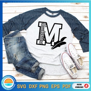Musketeers Svg, School spirit svg, school pride svg, letter M design, monogram svg,sublimation png dxf, circut cut file, digital cut file