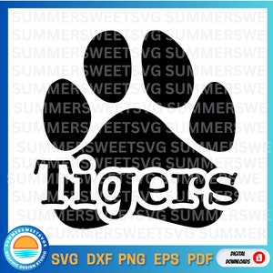 tijgerpoot svg, tijgers svg, pootafdruk png, terug naar school gesneden bestand, school illustraties, teamgeest ontwerp, svg, png, eps, dxf, instant download