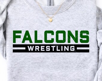 Falcons SVG, wrestling SVG, cheerleaderka SVG, projekt sportowy, projekt dla chłopców, dziewcząt i mężczyzn, plik Cricut Cut, cyfrowy plik Cut, duch zespołowy, dxf