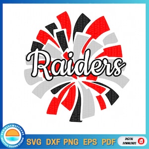 Raider svg, Cheer svg, raider cheerleading svg, raider cheer shirt svg, pom pom svg, cricut cut files, cutter file