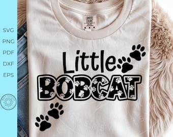 Little Bobcat SVG,  Bobcat paw print SVG, Little bobcat elementary school monogram svg, cricut cut file, back to school DIY digital file