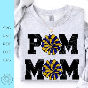 Pom Mom svg, Tanzmama, jubeln svg, pom pon svg Gruppengeist, svg png eps dxf Datei für Cricut oder Silhouette, Tiger, digitaler Download